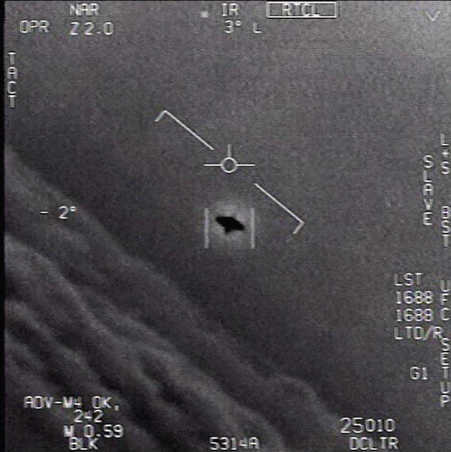 Image infrarouge d’un objet aérien enregistrée par l’US Navy