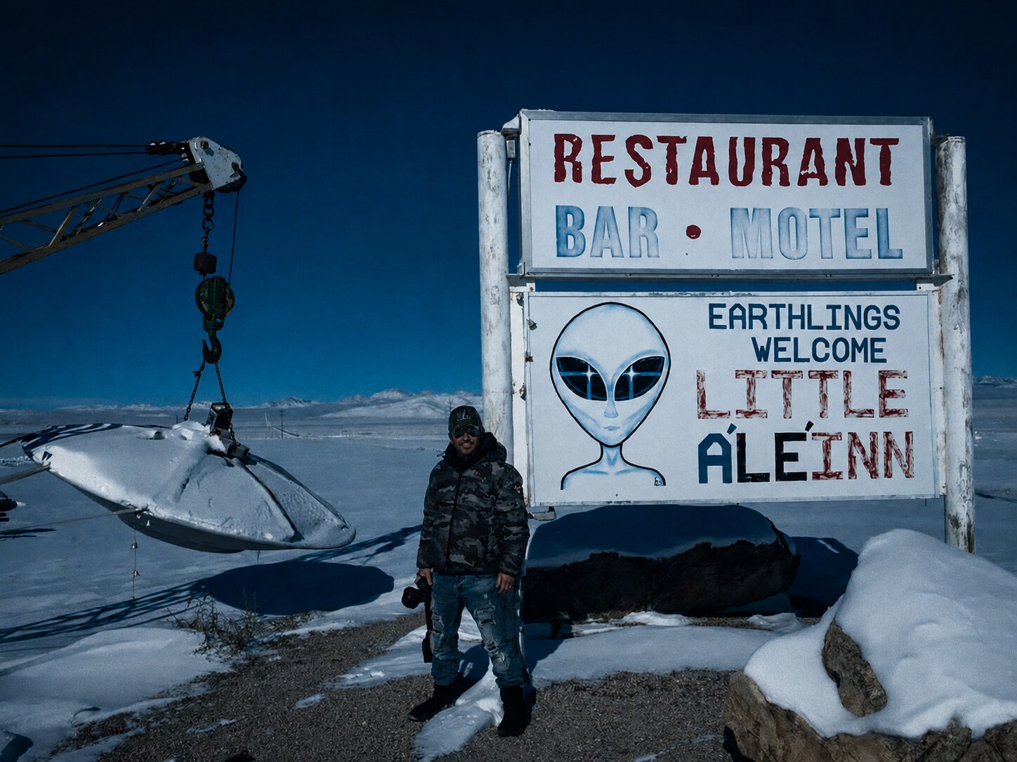 Devant le Little A’Le’Inn, aux portes de la Zone 51